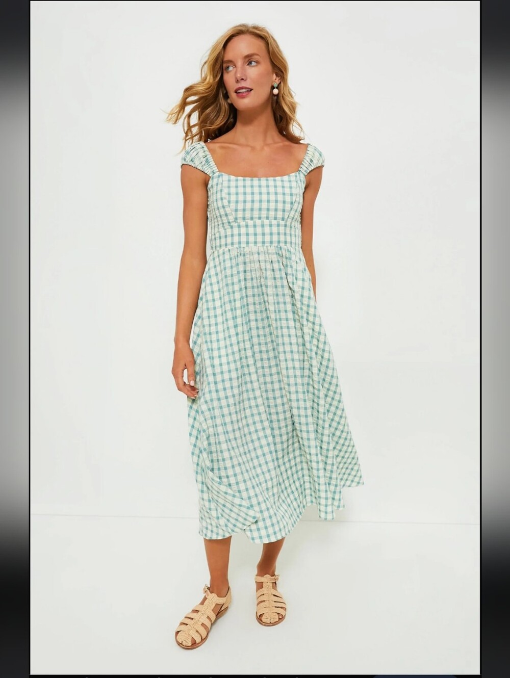 Tuckernuck Blue Gingham Sleeveless Midi Dress - Classic Summer Style